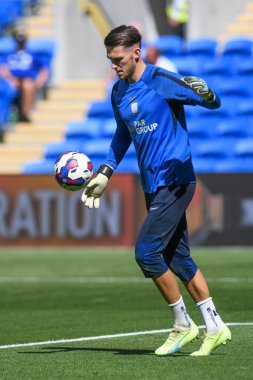 Freddie Woodman (1) of Preston North End during the pre-game warmup 