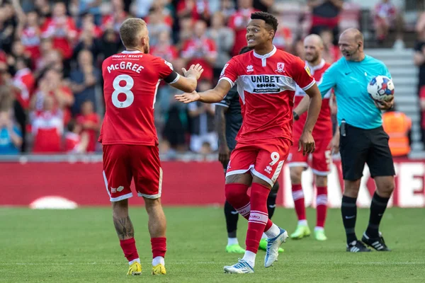 New signing Rodrigo Muniz #9 of Middlesbrough comes on and makes his debut during the second half 