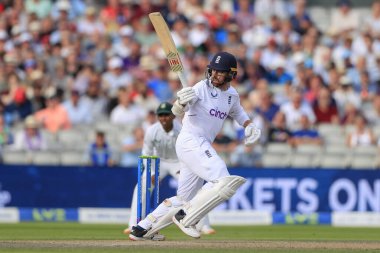 Jack Leach of England in action during the 2nd Test