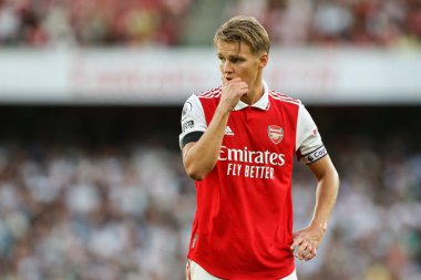 close-up shot ofMartin degaard #8 of Arsenal 