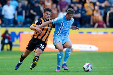 Ryan Longman #16 of Hull City and Callum Doyle #3 of Coventry City 