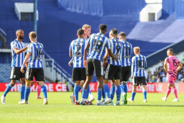 Sheffield Wednesday players celebrates Dominic Bernard #3 of Forest Green Rovers own goal to make it 5-0