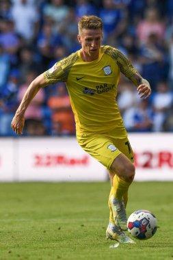 Emil Riis Jakobsen (19) of Preston North End in action during the game 