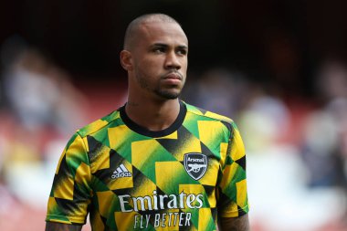 Gabriel #6 of Arsenal during the arm up