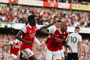 Gabriel #6 of Arsenal celebrates his goal to make it 2-1