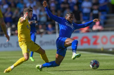 Robbie Brady (11) of Preston North End tackles Mahlon Romeo #2 of Cardiff City  