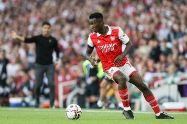 Eddie Nketiah #14 of Arsenal on the ball 