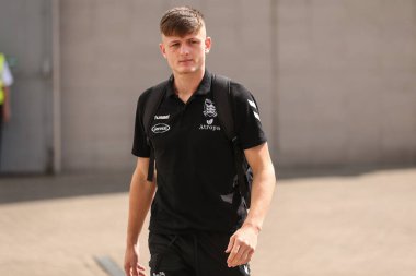 Davy Litten #34 of Hull FC arrives at the MKM Stadium