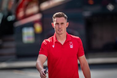 Dean Henderson #1 of Nottingham Forest arrives at The City Ground