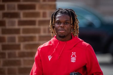 Alex Mighten #17 of Nottingham Forest arrives at The City Ground