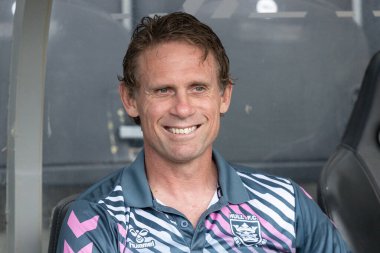 Brett Hodgson Head Coach of Hull FC smiles during the game 