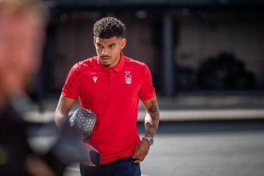 Morgan Gibbs-White #10 of Nottingham Forest arrives at The City Ground