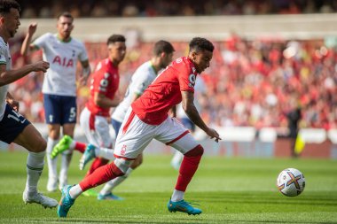 Jesse Lingard #11 of Nottingham Forest looks to beat the offside trap
