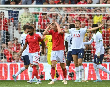 Joe Worrall #4 of Nottingham Forest reacts after a missed chance on goal 