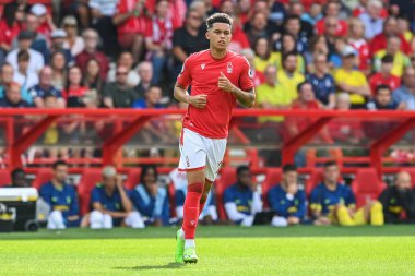 Brennan Johnson #20 of Nottingham Forest during the game