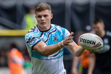 Cameron Scott #24 of Hull FC during the pre match warm up 