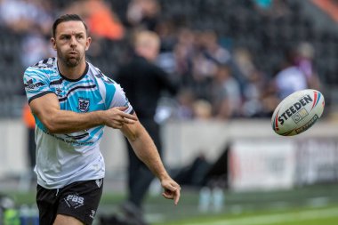 Luke Gale #7 of Hull FC during the pre match warm up 