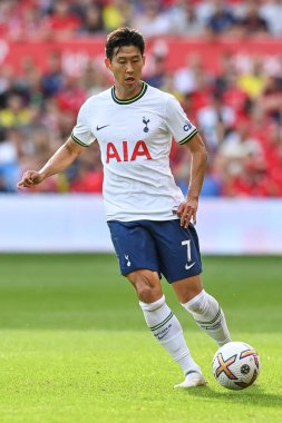 Son Heung-Min #7 of Tottenham Hotspur in action during the game