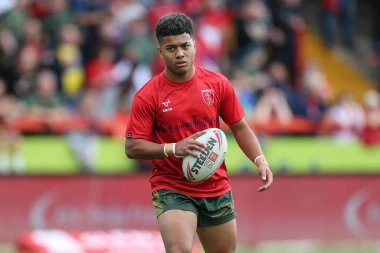 Phoenix Laulu-Togaga'e #29 of Hull KR during pre-game warm up