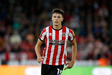 Anel Ahmedhodzic #15 of Sheffield United during the Sky Bet Championship match Sheffield United vs Reading at Bramall Lane, Sheffield, UK, 30th August 2022