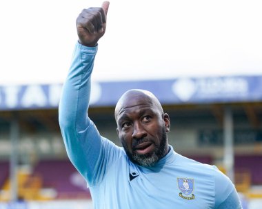 Darren Moore Sheffield Wednesday manager salutes the fans before the match