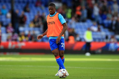 Cheick Doucour #28 of Crystal Palace warming up prior to kick off.  