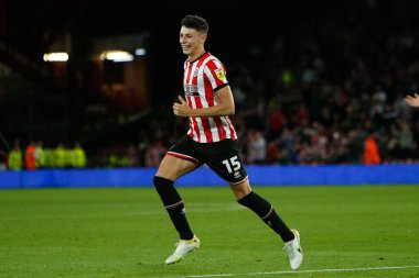 Anel Ahmedhodzic #15 of Sheffield United Celebrates scoring a goal to make it 2-0 during the Sky Bet Championship match Sheffield United vs Reading at Bramall Lane, Sheffield, UK, 30th August 2022