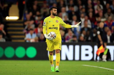 David Raya #1 of Brentford seen during the match.