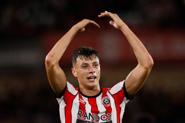 Anel Ahmedhodzic #15 of Sheffield United Celebrates scoring a goal to make it 4-0 during the Sky Bet Championship match Sheffield United vs Reading at Bramall Lane, Sheffield, UK, 30th August 2022
