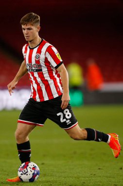 James McAtee #28 of Sheffield United during the Sky Bet Championship match Sheffield United vs Reading at Bramall Lane, Sheffield, UK, 30th August 2022