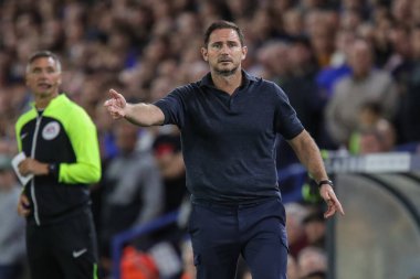 Frank Lampard manager of Everton reacts during the Premier League match Leeds United vs Everton at Elland Road in Leeds, UK, 30th August 2022