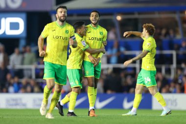 Andrew Omobamidele #4 of Norwich City celebrates his goal to make it 1-1