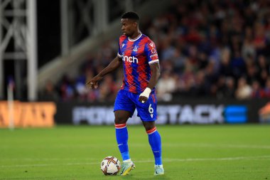 Marc Guhi #6 of Crystal Palace in action.  