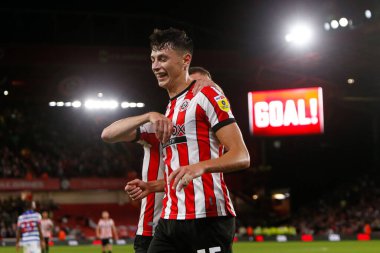 Anel Ahmedhodzic #15 of Sheffield United Celebrates scoring a goal to make it 4-0 during the Sky Bet Championship match Sheffield United vs Reading at Bramall Lane, Sheffield, UK, 30th August 2022
