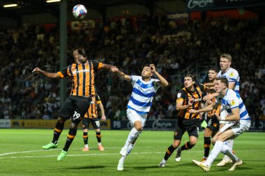 Hull City players attack a corner 