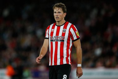 Sander Berge #8 of Sheffield United during the Sky Bet Championship match Sheffield United vs Reading at Bramall Lane, Sheffield, UK, 30th August 2022