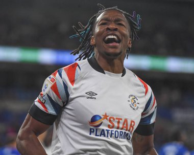 Gabriel Osho #32 of Luton Town celebrates his goal to make it 0-2