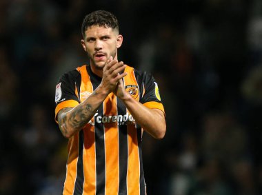 Tobias Figueiredo #6 of Hull City acknowledges the fans at the final whistle 