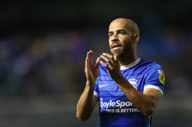 Jordan Graham #11 of Birmingham City shows his appreciation to the fans