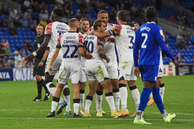 Luke Freeman #30 of Luton Town celebrates his goal to make it 0-1