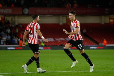 Anel Ahmedhodzic #15 of Sheffield United Celebrates scoring a goal to make it 2-0 during the Sky Bet Championship match Sheffield United vs Reading at Bramall Lane, Sheffield, UK, 30th August 2022