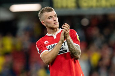 Riley McGree #8 of Middlesbrough looks dejected after they lose 2:1 in extra time