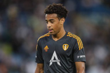 Tyler Adams #12 of Leeds United during the pre-game warmup during the Premier League match Leeds United vs Everton at Elland Road in Leeds, UK, 30th August 2022