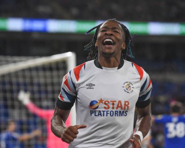 Gabriel Osho #32 of Luton Town celebrates his goal to make it 0-2