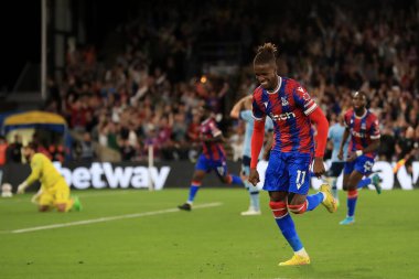 GOAL: Wilfried Zaha #11 of Crystal Palace scores the first goal of the game. 