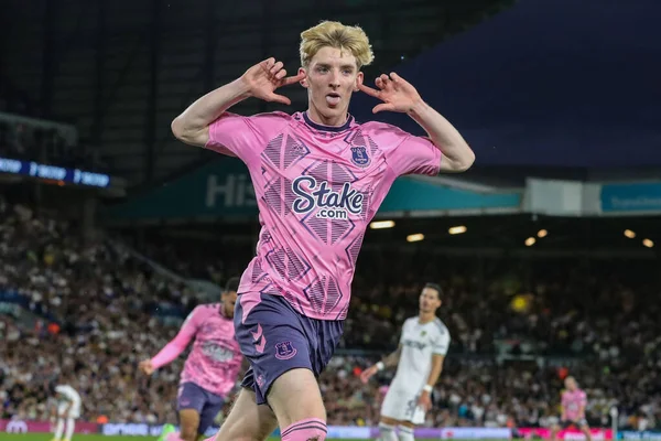 Anthony Gordon #10 of Everton celebrates his goal to make it 0-1 during the Premier League match Leeds United vs Everton at Elland Road in Leeds, UK, 30th August 2022