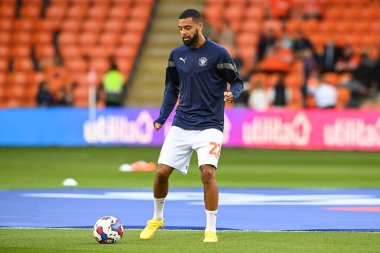 CJ Hamilton #22 of Blackpool during the pre-game warmup