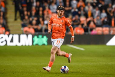 Josh Bowler #11 of Blackpool in action during the game
