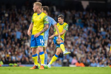 Remo Freuler #23 of Nottingham Forest gets a shot away from the edge of the area