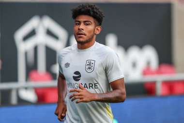 Kaine Kesler-Hayden #16 of Huddersfield Town during the pre-game warm up